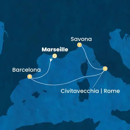 Route 4 Nächte - Frankreich,  Spanien,  Italien
