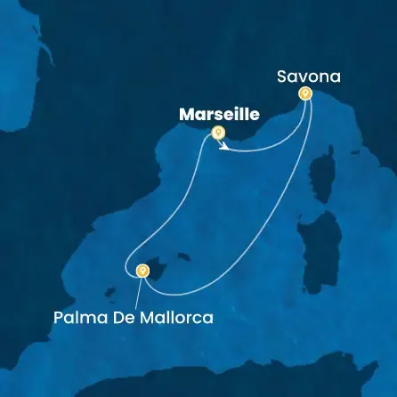 Route 4 Nächte Frankreich, Italien, Balearen (Spanien)