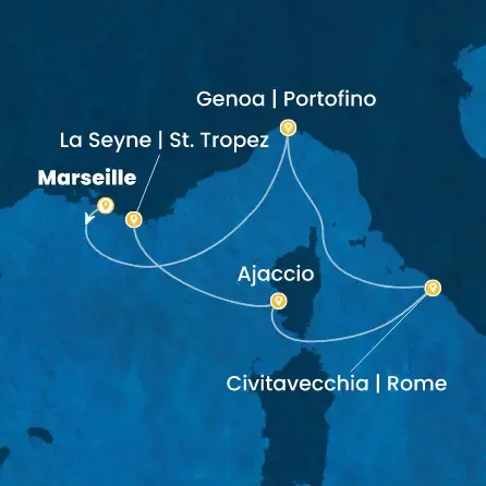 Route 4 Nächte Frankreich, Italien, Korsika (Frankreich)