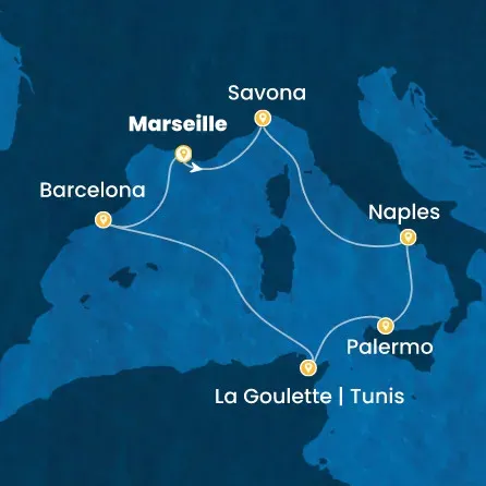 Route 7 Nächte - Frankreich,  Italien,  Tunesien,  Spanien