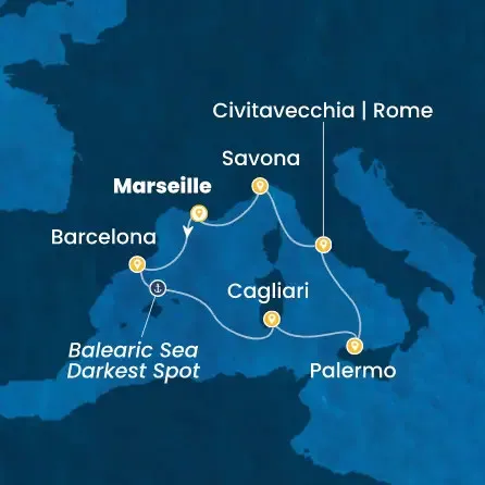 Route 7 Nächte - Frankreich,  Spanien,  Italien