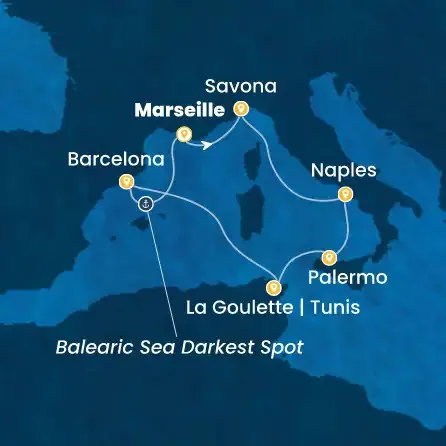 Route 7 Nächte - Frankreich,  Italien,  Tunesien,  Spanien