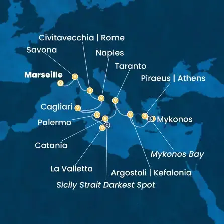 Route 11 Nächte - Frankreich,  Italien,  Malta,  Griechenland