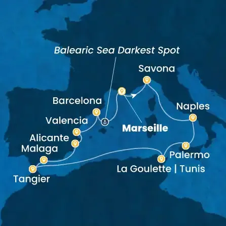 Route 12 Nächte - Frankreich,  Italien,  Tunesien,  Marokko,  Spanien