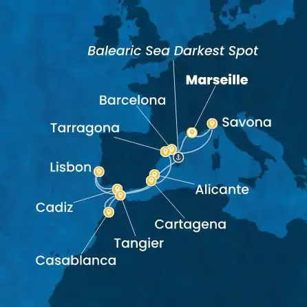 Route 12 Nächte - Frankreich,  Italien,  Spanien,  Portugal,  Marokko
