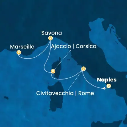 Route 4 Nächte Italien, Korsika (Frankreich), Frankreich