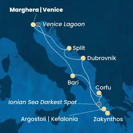 Route 7 Nächte - Italien,  Griechenland,  Kroatien