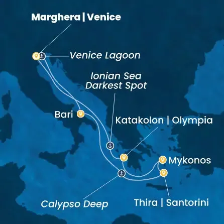 Route 7 Nächte - Italien,  Griechenland