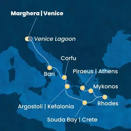 Route 7 Nächte - Italien,  Griechenland