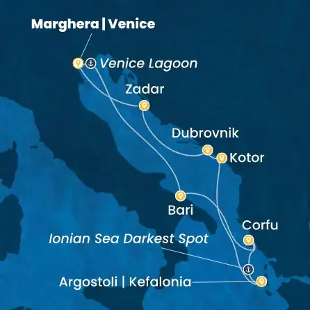 Route 7 Nächte - Italien,  Griechenland,  Montenegro,  Kroatien