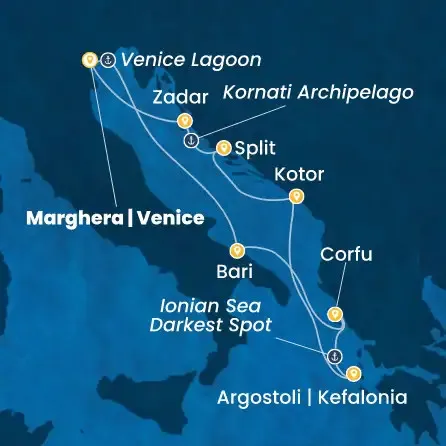Route 7 Nächte - Italien,  Griechenland,  Montenegro,  Kroatien