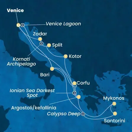 Route 14 Nächte - Italien,  Griechenland,  Montenegro,  Kroatien
