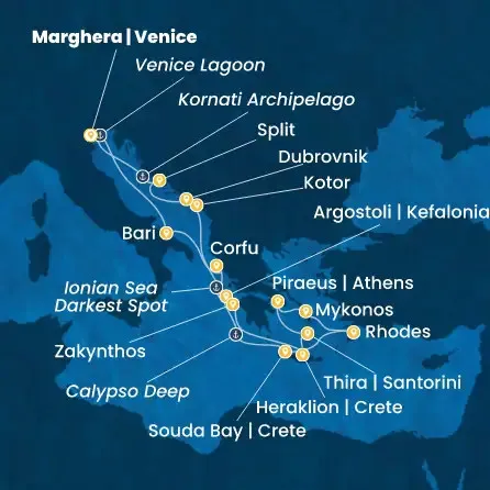 Route 14 Nächte - Italien,  Griechenland,  Montenegro,  Kroatien