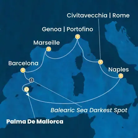Route 7 Nächte - Balearen (Spanien),  Italien,  Frankreich,  Spanien