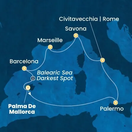 Route 7 Nächte - Balearen (Spanien),  Italien,  Frankreich,  Spanien