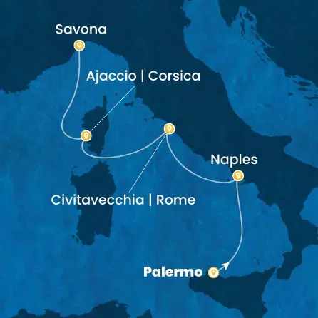 Route 4 Nächte Italien, Korsika (Frankreich)