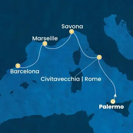 Route 4 Nächte - Italien,  Frankreich,  Spanien