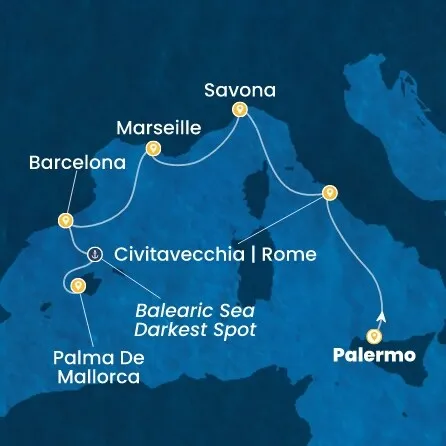 Route 5 Nächte - Italien,  Frankreich,  Spanien,  Balearen (Spanien)
