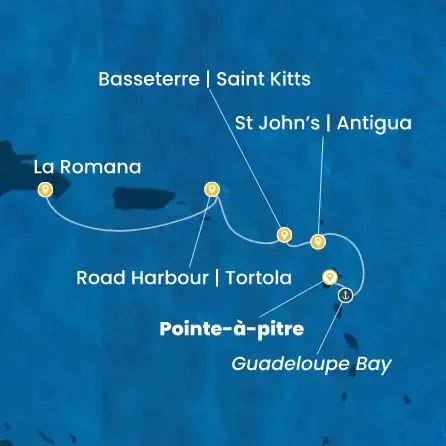 Route 4 Nächte - Antillen,  Jungferninseln,  Dominik. Republik