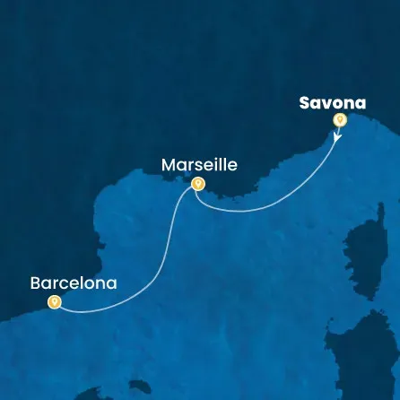 Route 2 Nächte - Italien,  Frankreich,  Spanien