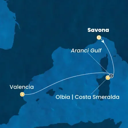 Route 3 Nächte - Italien,  Spanien