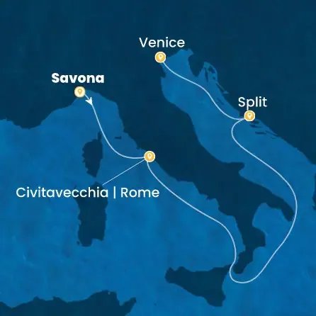 Route 4 Nächte - Italien,  Kroatien