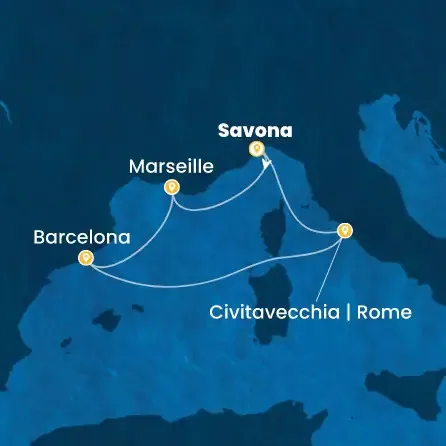 Route 5 Nächte - Italien,  Frankreich,  Spanien