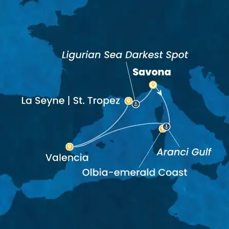 Route 5 Nächte - Italien,  Spanien,  Frankreich