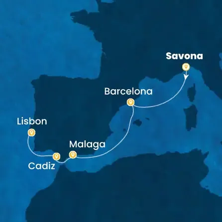 Route 6 Nächte Italien, Spanien, Portugal