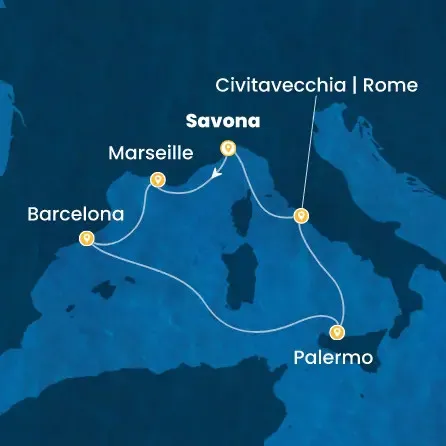 Route 6 Nächte - Italien,  Frankreich,  Spanien
