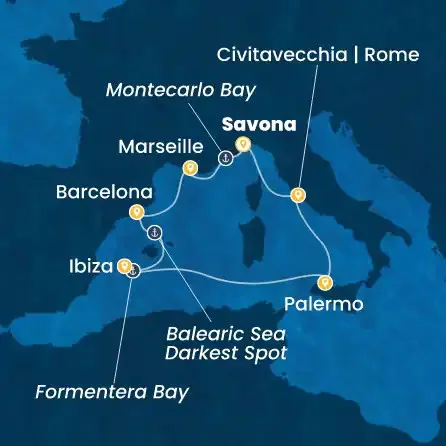 Route 7 Nächte - Italien,  Frankreich,  Spanien,  Balearen (Spanien)
