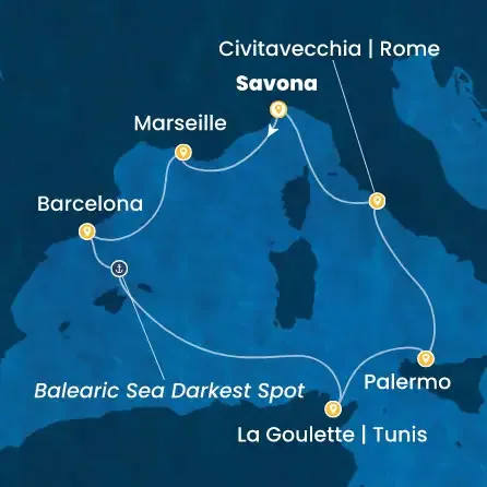 Route 7 Nächte - Italien,  Frankreich,  Spanien,  Tunesien