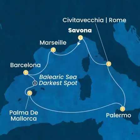 Route 7 Nächte - Italien,  Frankreich,  Spanien,  Balearen (Spanien)