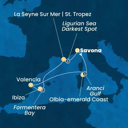 Route 7 Nächte - Italien,  Spanien,  Balearen (Spanien),  Frankreich