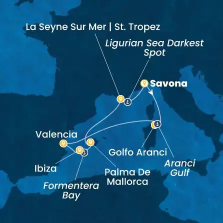Route 7 Nächte - Italien,  Spanien,  Balearen (Spanien),  Frankreich