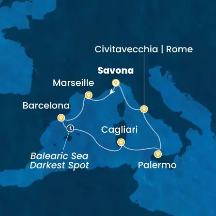 Route 7 Nächte - Italien,  Frankreich,  Spanien