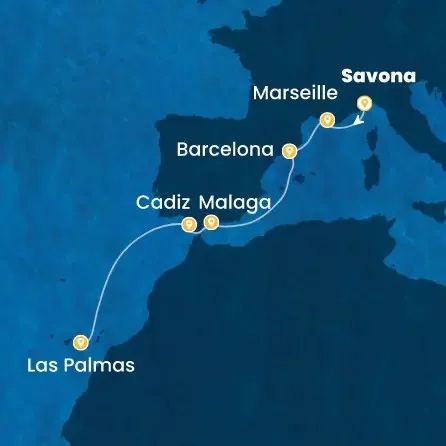 Route 7 Nächte - Italien,  Frankreich,  Spanien,  Kanaren (Spanien)