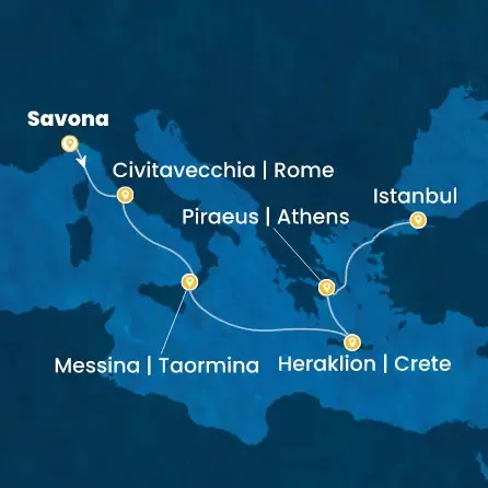 Route 7 Nächte Italien, Griechenland, Türkei