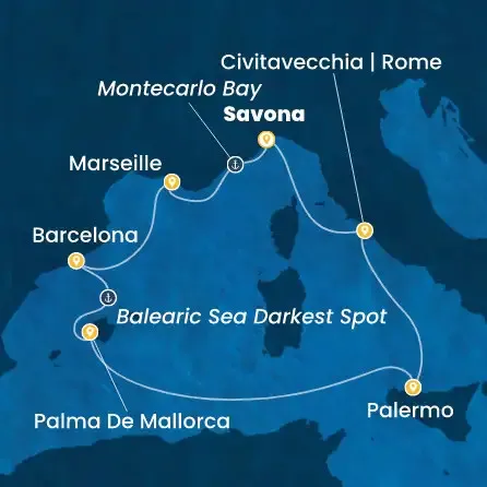 Route 7 Nächte - Italien,  Frankreich,  Spanien,  Balearen (Spanien)