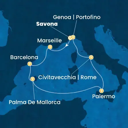 Route 7 Nächte - Italien,  Frankreich,  Spanien,  Balearen (Spanien)