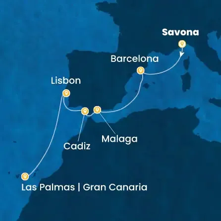 Route 8 Nächte Italien, Spanien, Portugal, Kanaren (Spanien)