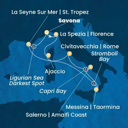 Route 8 Nächte - Italien,  Korsika (Frankreich),  Frankreich
