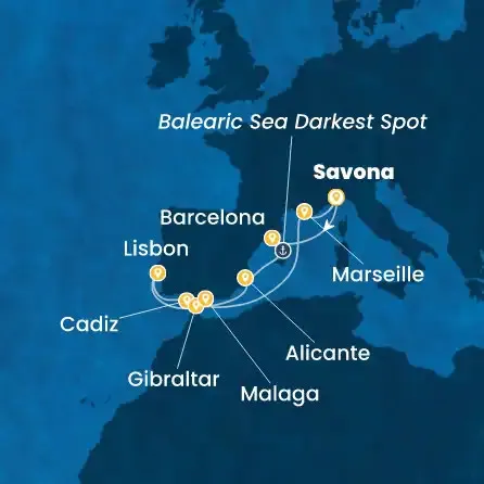 Route 10 Nächte - Italien,  Spanien,  Portugal,  Gibraltar (Großbritannien),  Frankreich