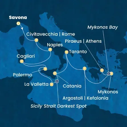 Route 10 Nächte - Italien,  Malta,  Griechenland