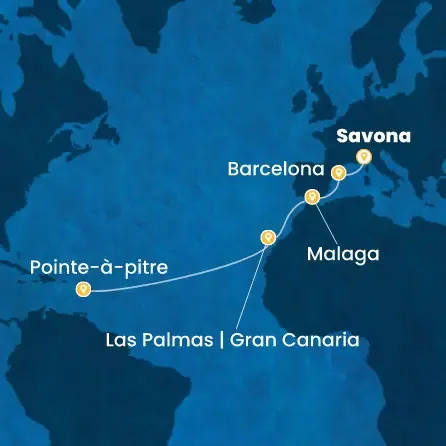 Route 12 Nächte - Italien,  Spanien,  Kanaren (Spanien),  Antillen