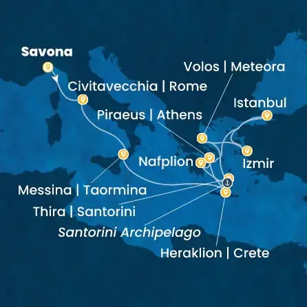 Route 12 Nächte Italien, Griechenland, Türkei