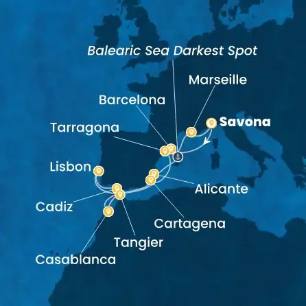 Route 12 Nächte - Italien,  Spanien,  Portugal,  Marokko,  Frankreich
