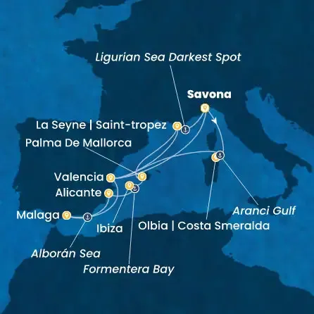 Route 14 Nächte Italien, Spanien, Frankreich, Balearen (Spanien)