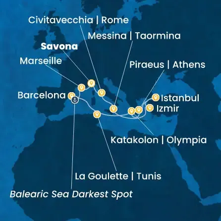 Route 14 Nächte - Italien,  Türkei,  Griechenland,  Tunesien,  Spanien,  Frankreich