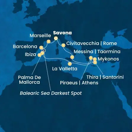 Route 14 Nächte - Italien,  Frankreich,  Spanien,  Balearen (Spanien),  Malta,  Griechenland